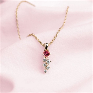 Pink Twinkle diamant vedhæng i 14 kt guld V2120 TU 009